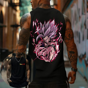 Bandai | Dragon Ball Electric Light Beast Gohan Summer Sleeveless Fitness Vest Mens and Womens Street Fitness Have Style Retro Style