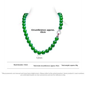 AILEQ | Court Style Jade Chalcedony Mala Necklace