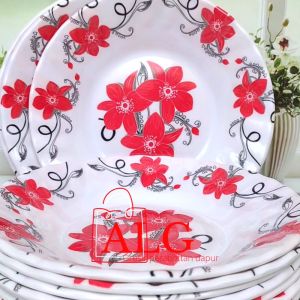 MURAH BELI 1 GRATIS 1 /8PCS PAKET MELAMINE ISI PIRING CAMPUR MANGKUK MOTIF KEMBANG BIRU TEBAL & TAHAN PANAS GRATIS 1PCS SENDOK NASI