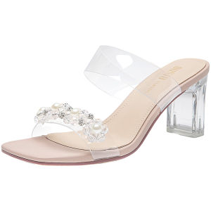 DUSTO | Transparent Crystal Heel Sandals High Heels Female