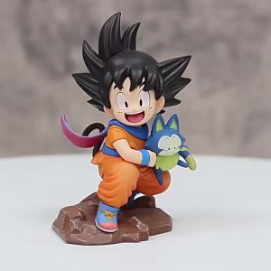 Bandai | 10cm Dragon Ball Z Anime Kakarotto Gk Pvc Action Figure Auto Accessories Childhood Son Goku Model Toys Gifts