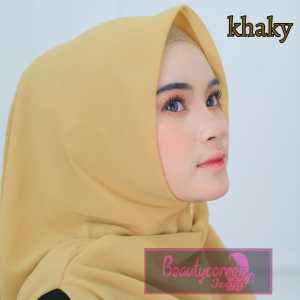 Kerudung Hijab Instan Ceruty Baby Armany Zipper Square - Warna Solid Nyaman