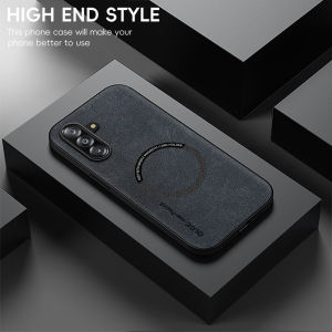 szhaiyu | for Magsafe Leather Phone Cases for Samsung Galaxy S24 S25 S26 Ultra Plus A57 A37 A27 A17 A07 A56 A36 A26 A16 A06 Magnetic Cover