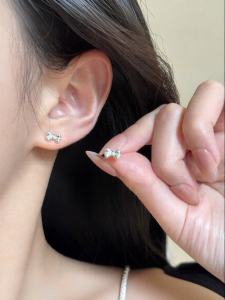 YUCOO | Bow Shaped Sterling Silver Earrings