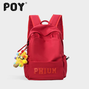 Poy® Short Trip Womens Backpack Large Capacity Outdoor Hiking Computer Bag Casual Simple Style Soft Handle with Computer Compartment