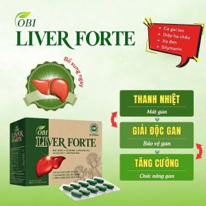 OBI Liver Forte - HT thanh nhiệt mát gan 60 viên 6 vỉ - Giải độc bảo vệ tế bào gan - Hộp 12 vỉ x 5 viên