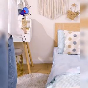 DTG โต๊ะข้างเตียง ข้างเตียง พร้อมชั้นวางลิ้นชัก ไม้เนื้อแข็ง โต๊ะวางข้างเตียง ทันสมัย สไตล์มินิมอล