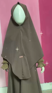 khimar bandana anak bahan anti uv karet belakang