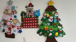 2025 Felt Christmas Tree Decoration Children Diy Wall-mounted Decorations for Home with Lights