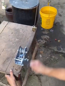 500/800/200lbs Small Hand Winch Gear  Reel Webbing for Truck and Trailers Manual Lifting Cranked