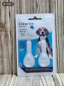 Cleartix ผลิตภัณฑ์ป้องกันและกําจัดเห็บ-หมัด สําหรับสุนัข น้ําหนัก 10.1-20 กิโลกรัม ชนิดหยดหลัง 2 หลอดต่อ 1 แผง