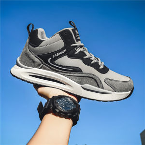 Large Size Mens Sporty Dad Shoes Breathable Waterproof Casual Sneakers round Toe Flat Heel Rubber Outsole Fashionable Shoes