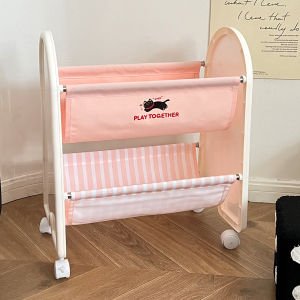 ตู้หนังสือแบบเคลื่อนที่ได้ ตู้หนังสือขนาดใหญ่สำหรับใช้ในบ้าน ห้องนอน ห้องทำงาน ชั้นวางของหลายชั้น รถเข็นเล็ก วัสดุอื่นๆ ไม่ต้องติดตั้ง