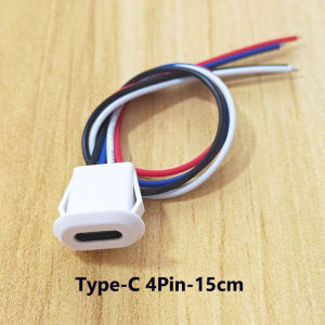 1/2/5PCS Type-C Female Panel Mount Connector 2P/4P With PH2.0 Terminal Cable Injection Molded Charging Plug Jack For Electronics