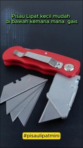 Cutter Lipat Pisau Silet Folding Knife Praktis Free isi 5 Pcs - 6598