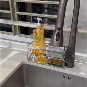 COHF Kitchen Counter Organizer | Sponge Cloth Storage Basket | Stainless Steel Sink Drain Rack | Rustproof Stainless Steel Sink Organizer