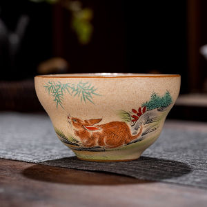 Coarse Ceramic Tea Cups Set Vintage Chinese Style 12 Zodiac