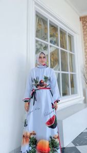 Gamis Satin Velvet Set Hijab Terbaru Palestine / Free Belt