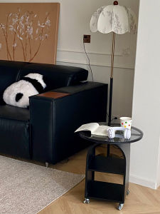 French Entry Lux Fancy Movable round Trolley Side Table For Home Living Room Antique Style Creative Small Basket