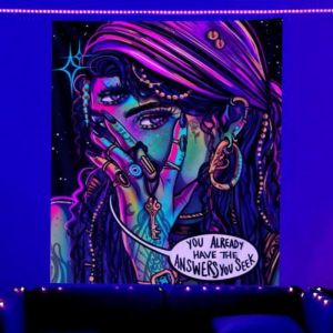 VIKAMA Starry Spirit Bohemian Tapestry Meditation Gaming Room Gaming Room Bedroom Living Room Multi Scene Wall Wall Hanging
