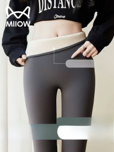 MiiOW | Quần tập yoga cao cấp MiiOW Quần Shark dày lót lông cừu cạp cao màu xám cho nữ mùa thu đông