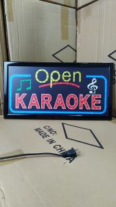 ป้ายไฟLED OPEN KARAOKE ป้ายไฟหน้าร้าน เม็ดLED เเบบประหยัดไฟ ป้ายไฟอักษร ตกแต่งหน้าร้าน