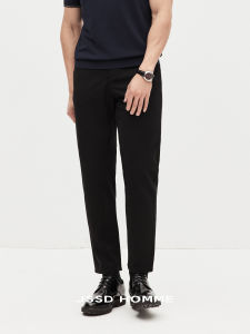 JSSD HOMME Mens Casual Straight Leg Pants Easy Care Commute Spring Autumn Lightweight Stretch Polyester Blend Long Trousers