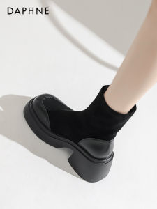 Daphne | Velvet Suede Boots For Women Slim Design Elevated Heel