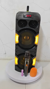 BTS-2238 3000mAh dual 6.5*2Inch Karaoke Bluetooth Speaker with Rechargeable Wireless Mic MIC jack