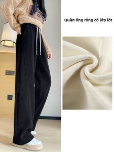 YAMIANNV | Quần ống rộng thường ngày dày dặn cho phụ nữ trung niên mùa thu đông quần dài ống đứng rộng rãi thoải mái