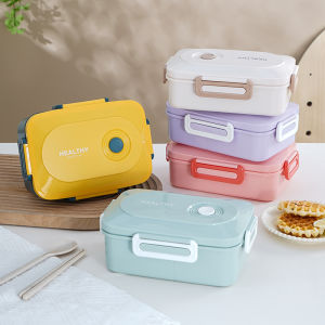 Xiaohongshu Same Style Ins Microwave Bento Box Student Office Lunch Box Canteen Divided Lunch Box Sealed Lunch Box