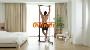 OneTwoFit Pull Up Foldable Pull Up Bar for Home/Gym 6 Levels Adjustable Height Pull Up