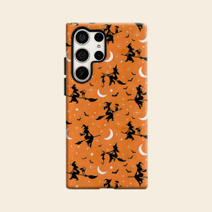 Halloween Witch Silhouette Luxury Fashion Full Lens Protective Case for Samsung Galaxy S26 S25 S24 A56 A36 Plus Ultra