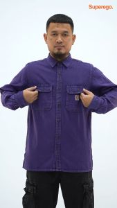 Superego Kemeja Panjang Pria Size M-XL Shirt Two Pocket Denim Snow Taro SKP01B