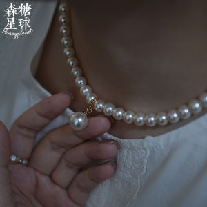 Original Design Golden Pearl Zircon Pendant Necklace Adjustable Color Retention Strong Light Womens Fashion Jewelry Accessory