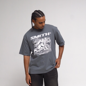 House of Smith Kaos Oversize Pria - Wirepace Heavyweight Oversized Tshirt Grey - Oversize T Shirt
