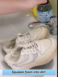 🇸🇬【SG stock】Japan White Shoes Cleaner foam Wash-Free Shoes Whitener Sneaker Cleaner 300ml Original Import  dry cleaning