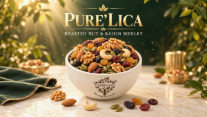 CandiLica Co.® Pure’Lica Roasted Nuts Medley With Dried Fruits | Premium Mixed Nuts & Dried Fruits | Healthy Snack