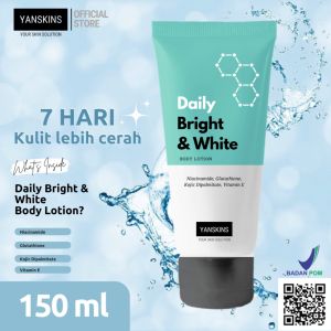 Paket Bandle 3 PCS Daily Bright & White Body Lotion 150 ML Handbody Lotion BPOM Yanskins