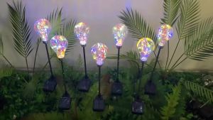 SXH led Solar Powered Glowing Globe Reed Light Outdoor Waterproof Mall Decoration Landscape Light