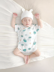 Modal Natural Fabric Summer Baby Short Sleeve Romper Infant Crawling Outfit Soft & Breathable Healthy & Safe