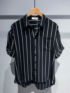 Áo Sơ Mi Nam Mùa Hè Tagkita Tay Ngắn Vải Oxford Sọc Thoáng Khí Rộng Rãi Thoải Mái Bằng Lụa Băng Nhẹ Thường Ngày