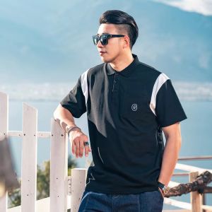 Summer New Style Short Sleeve Polo Shirt Casual Sporty Loose Fit Big Size Mens Fashionable Turn Collar Top Large plus Size