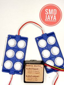 MODUL LAMPU LED KILAT BLITZ PESAWAT 12VOLT + 2 LED 6 MATA KOTAK