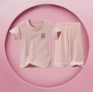 MiiOW | Bộ đồ ngủ cotton nguyên chất cho trẻ em MiiOW mùa hè 2025 Áo thun cotton thoáng khí Quần năm điểm mặc ở nhà kháng khuẩn