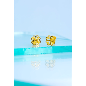 MJ Jewellery Gold Clover Leaf Earrings S168 375 Gold & 916 Gold