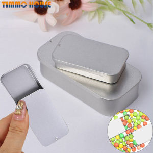 [Timmo บ้าน] 1ชิ้นมินิโลหะสี่เหลี่ยมกล่องดีบุกที่ว่างเปล่าเหล็กวิลาดกดลูกอมยากรณีถังขยะบานพับภาชนะขนาดเล็กออแกไนเซอร์จัดเก็บกล่อง