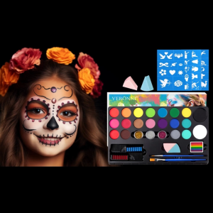 20 Colors Body Skin Face Painting Makeup Kit Stencil Water-Based Non-Toxic All Skin Party Birthday Halloween Carnivals
