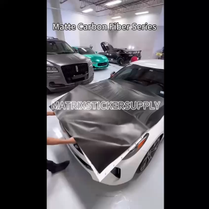 PREMIUM MATTE CARBON FIBER CAR STICKER(152CM-Custom)Pelekat wrapping Stickers stiker kereta kelabu vinyl wrap film