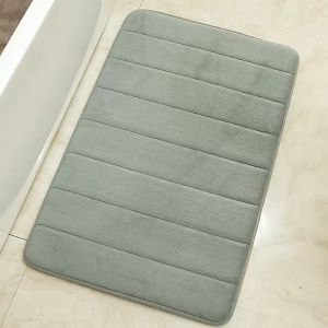 【COD】Super Absorbent Bathroom Floor Mat Coral Fleece Toilet Water Absorbent Carpet Shower Cotton Bath Rug Home Doormat
